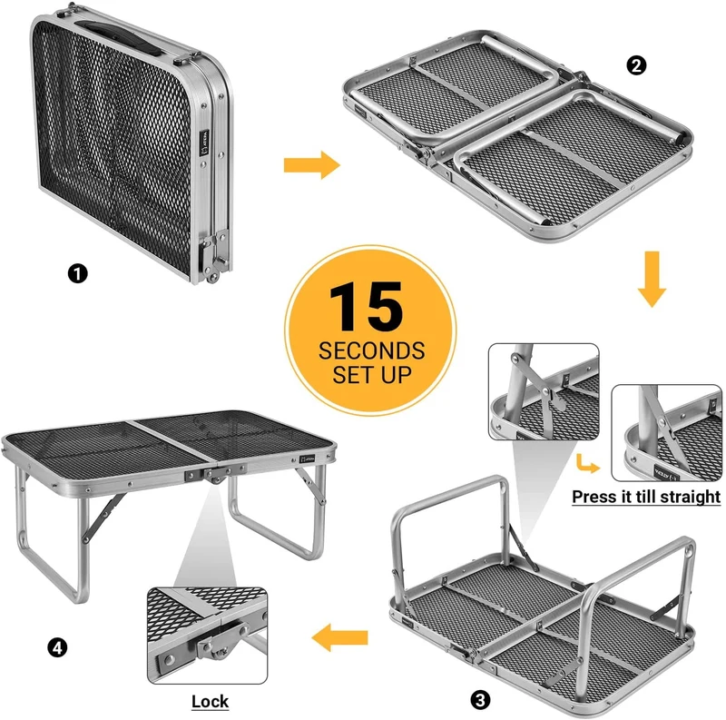 ATEPA Steel Mesh Table Portable Camping Table
