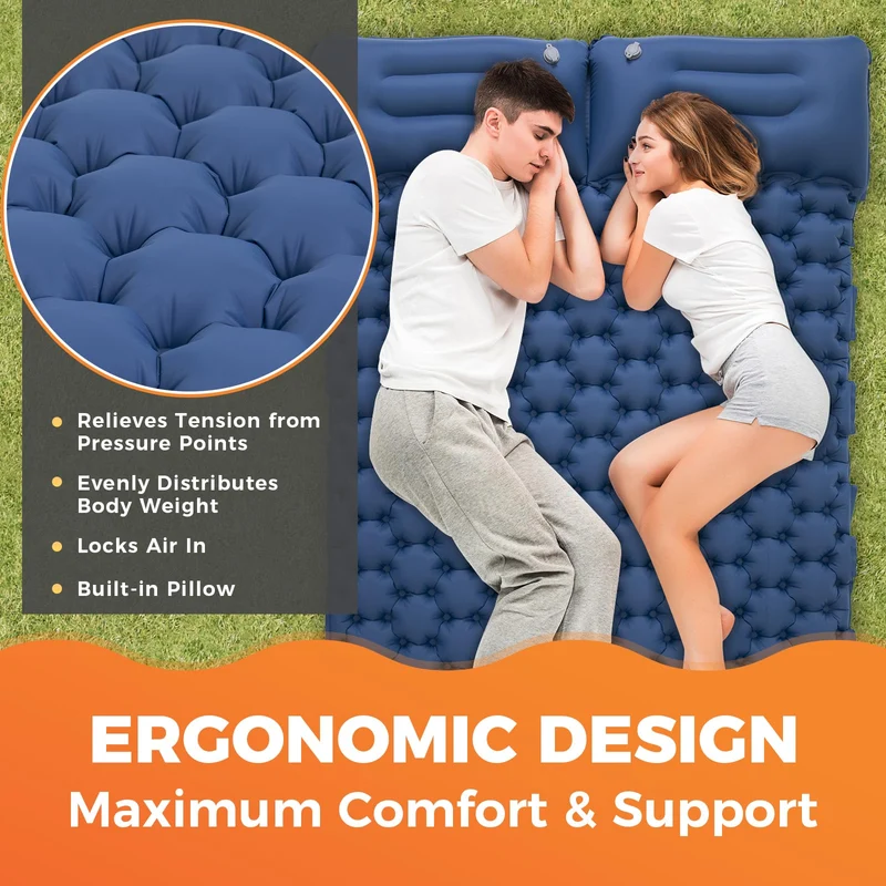 KingCamp COMFORT DUO 9 Double Air Pad | 2-Person Inflatable Camping Mattress
