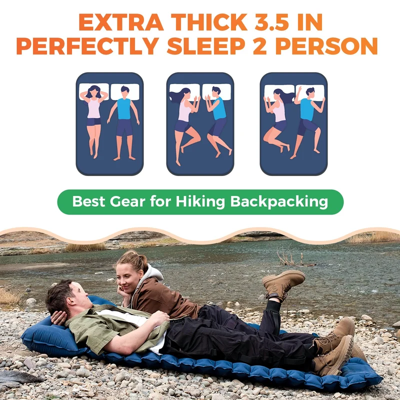 KingCamp COMFORT DUO 9 Double Air Pad | 2-Person Inflatable Camping Mattress