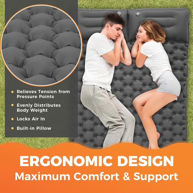 KingCamp COMFORT DUO 9 Double Air Pad | 2-Person Inflatable Camping Mattress