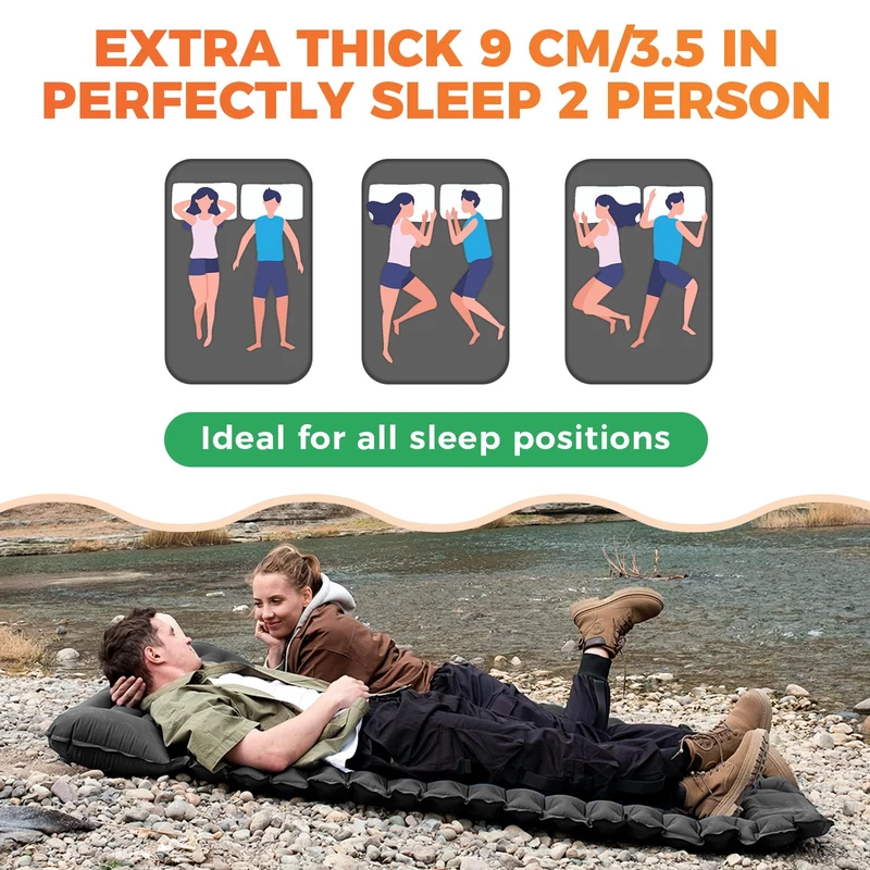 KingCamp COMFORT DUO 9 Double Air Pad | 2-Person Inflatable Camping Mattress