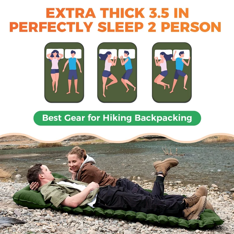 KingCamp COMFORT DUO 9 Double Air Pad | 2-Person Inflatable Camping Mattress