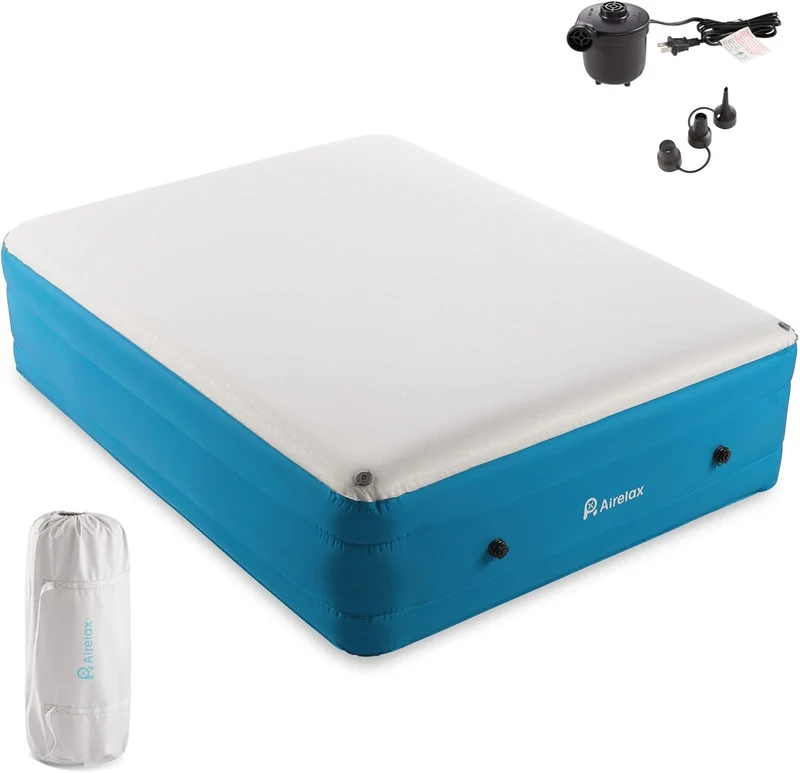 Automatic Inflate & Deflate Camping Air Mattress with Built-in Pump