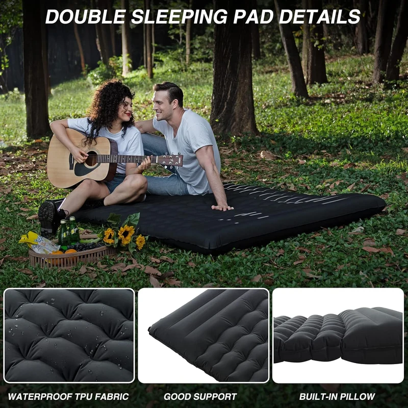 Double Sleeping Pad With Built-In Pillow