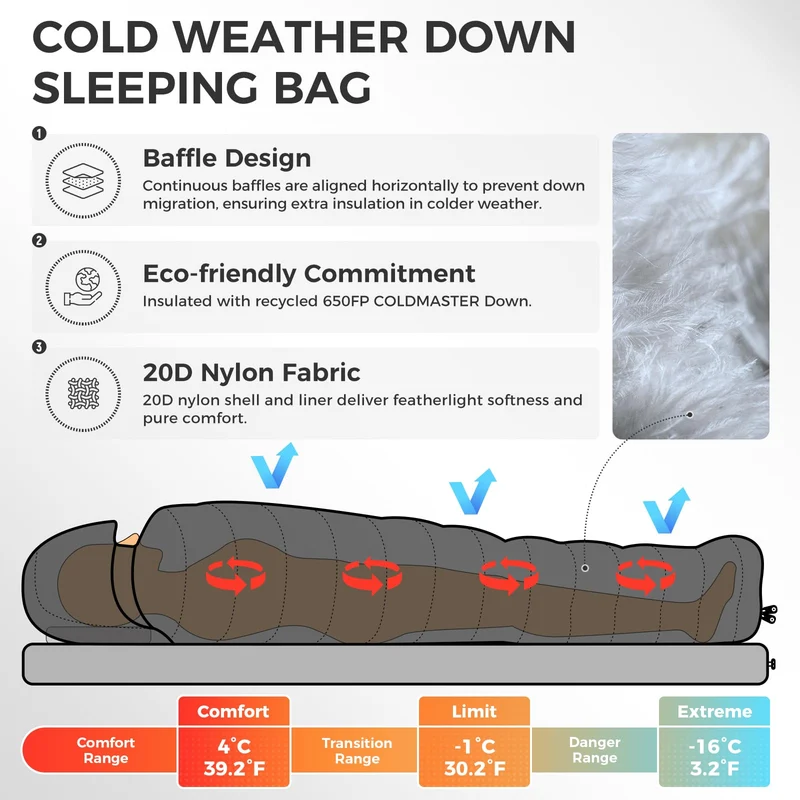 ATEPA ELEMENTS 600 Down Sleeping Bag - Wearable
