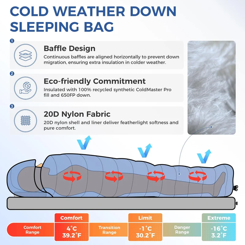 ATEPA ELEMENTS 600 Down Sleeping Bag - Wearable