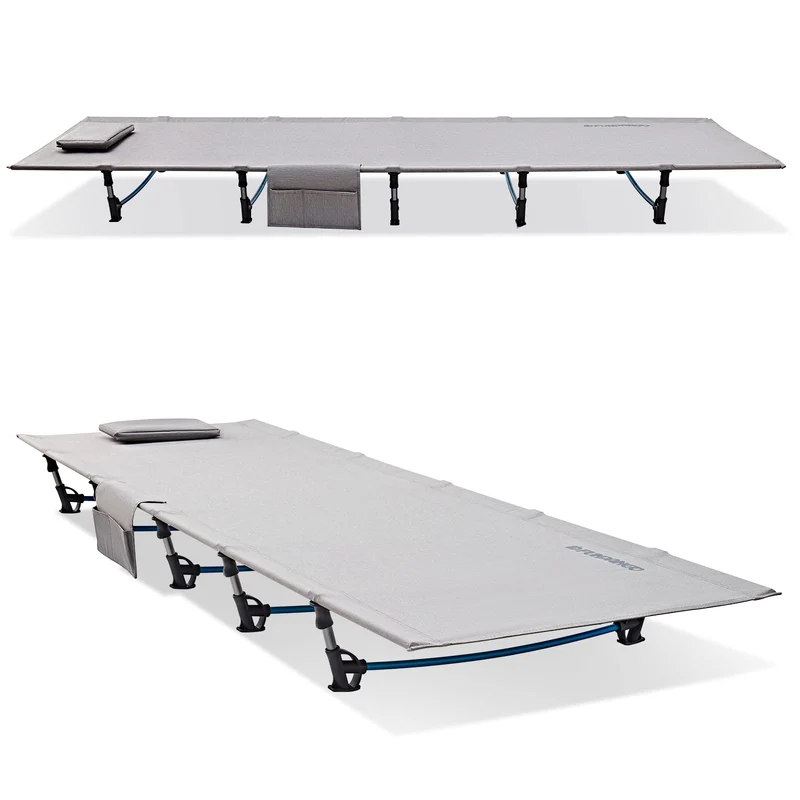 FUNDANGO Ultralight Folding Camping Cot | Extra Long & Wide 78.7" x 27.2" for Adults, 7075 Aluminum Frame Supports 275lbs, Compact Portable Cot