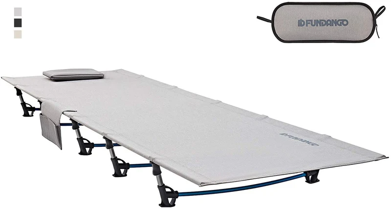 FUNDANGO Ultralight Folding Camping Cot | Extra Long & Wide 78.7" x 27.2" for Adults, 7075 Aluminum Frame Supports 275lbs, Compact Portable Cot