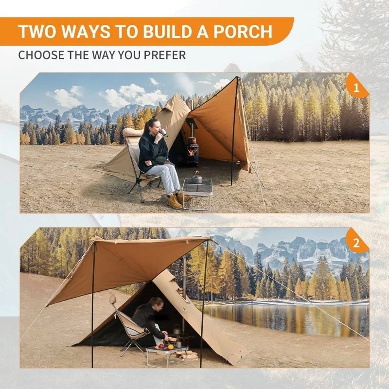 KingCamp Hot Tipi Tent with Stove Jack & Inner Tent