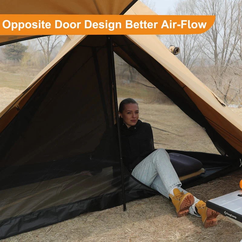KingCamp Hot Tipi Tent with Stove Jack & Inner Tent