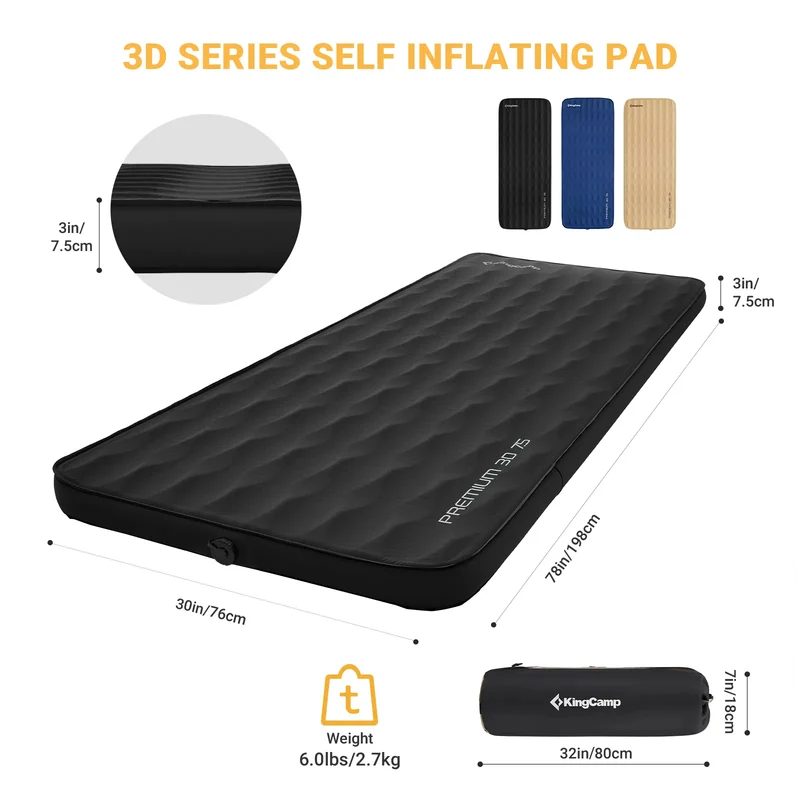 KingCamp PREMIUM 3D 7.5 Single Self-inflateble Pad