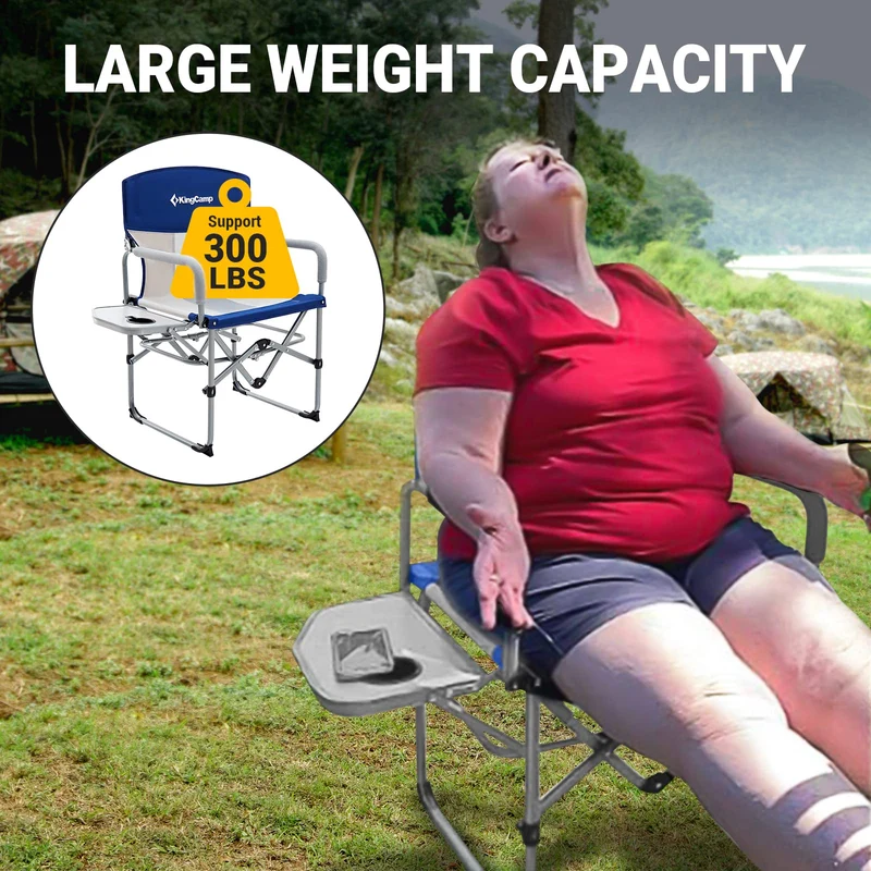 KingCamp Folding Large Director Chair with Non-slip Feet