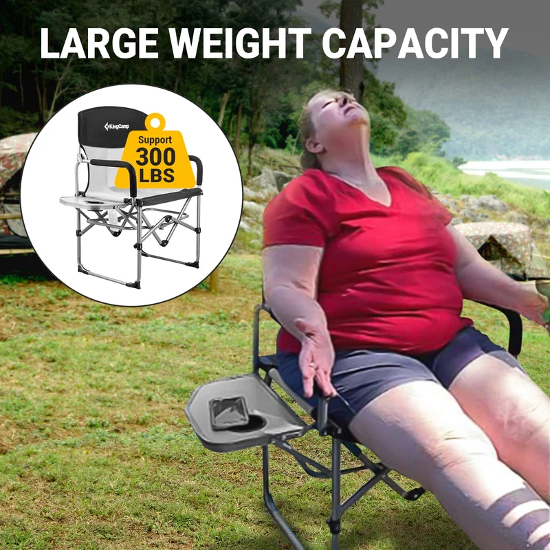 KingCamp Folding Large Director Chair with Non-slip Feet