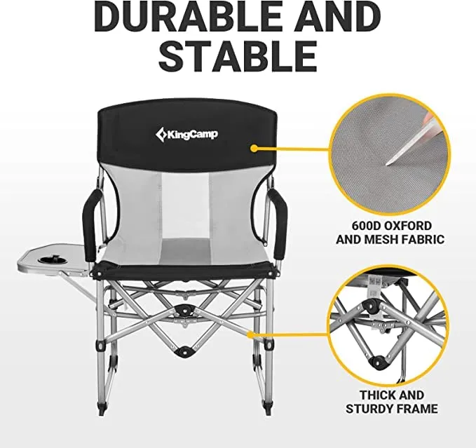 KingCamp Folding Large Director Chair with Non-slip Feet