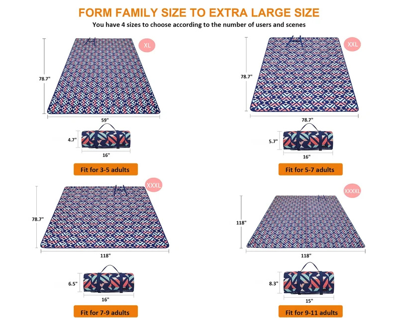 KingCamp ARIEL Picnic Rug Travel and Picnic Blanket