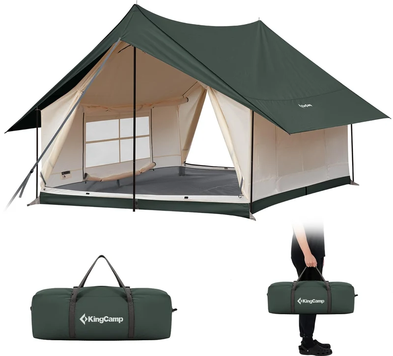 KingCamp Mountain In C2 Double-Layer House Tent Canvas Cabin Tent
