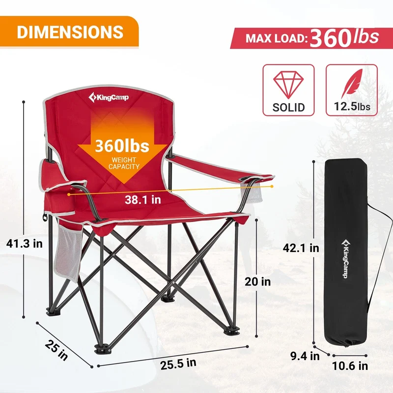 KingCamp Extra-Large Folding Camping Chair