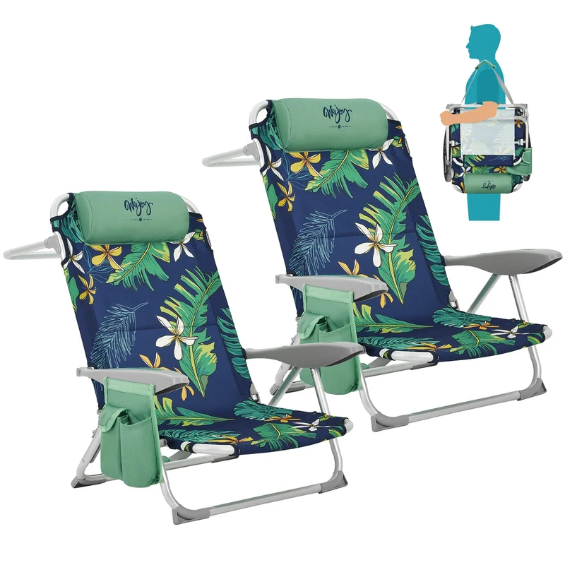WEJOY Adjustable Beach Chair Set of 2