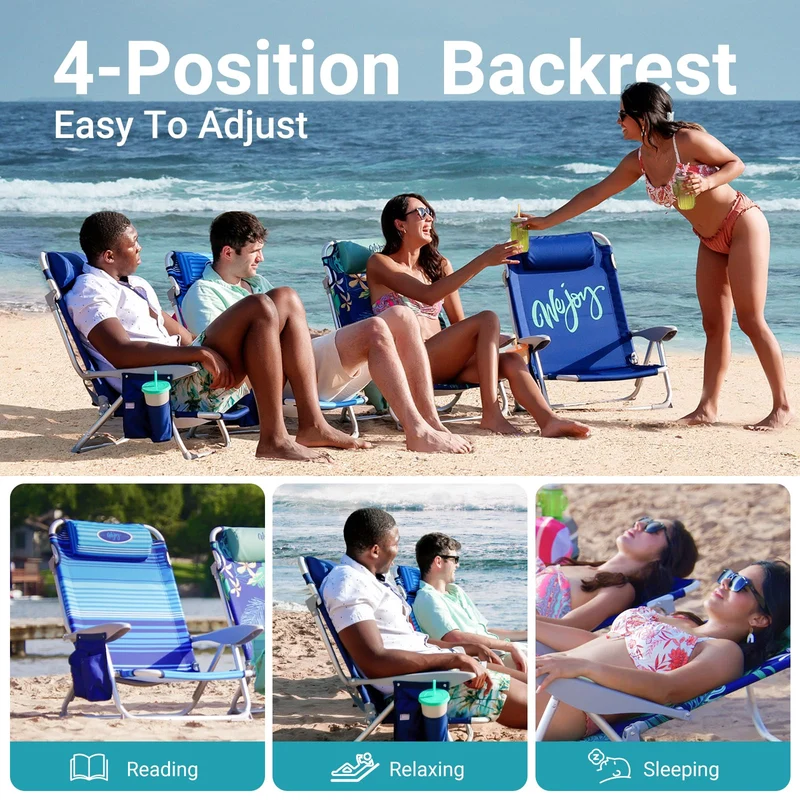 WEJOY Adjustable Beach Chair Set of 2