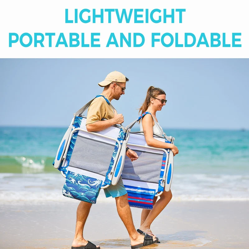 WEJOY Adjustable Beach Chair Set of 2