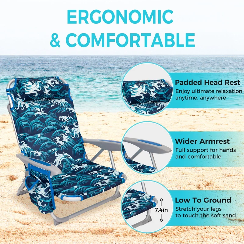 WEJOY Adjustable Beach Chair Set of 2