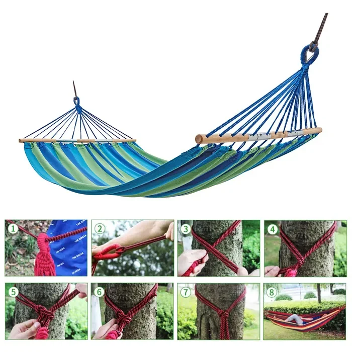 KingCamp Folding Hammock Portable Wooden Stick Hammock