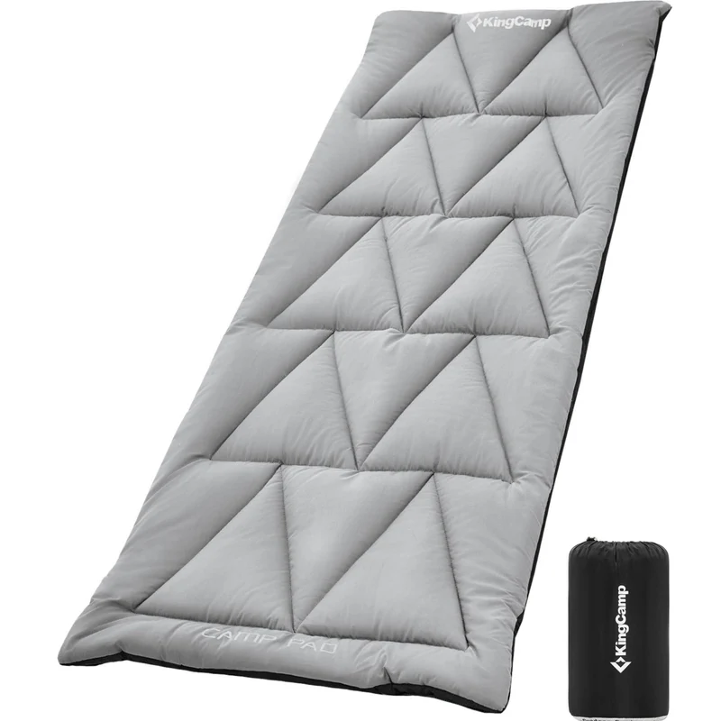 KingCamp CAMP PAD 500 Camping Cot Pad, Thick Quilted Sleeping Mat with Elastic Straps, Machine Washable, 75" x 25"