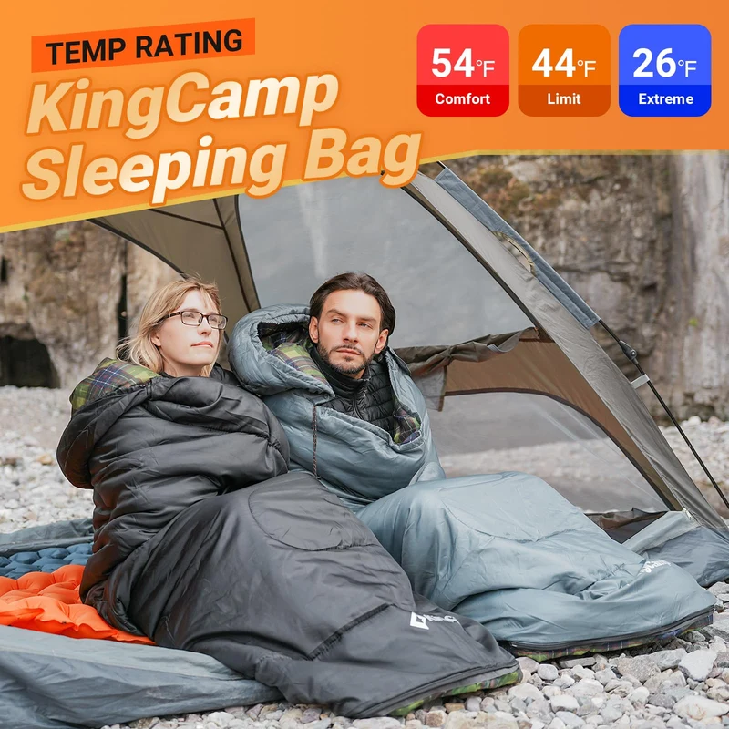 KingCamp SEVAN 250 Sleeping Bag-Envelope With Hood