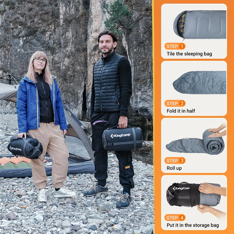 KingCamp SEVAN 250 Sleeping Bag-Envelope With Hood