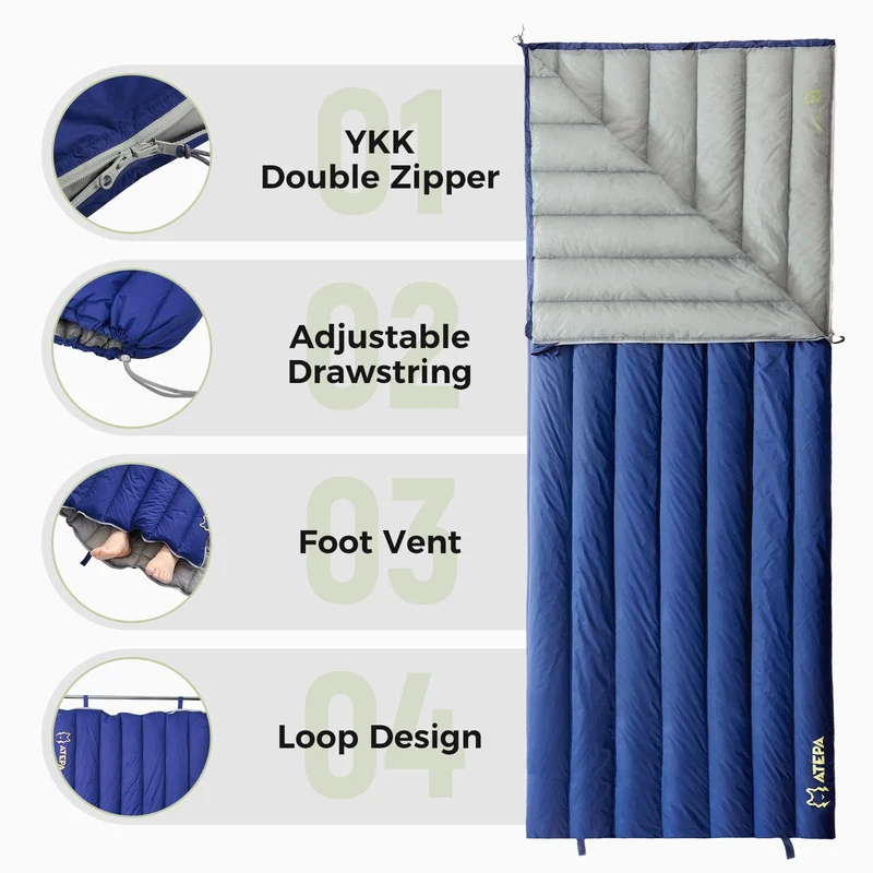 ATEPA Ultralight 650+ FP Duck Down Sleeping Bag