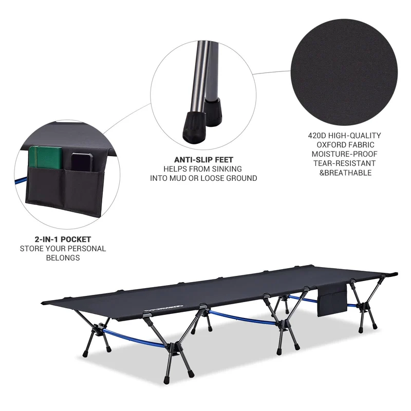 FUNDANGO Aluminum Folding Cot H
