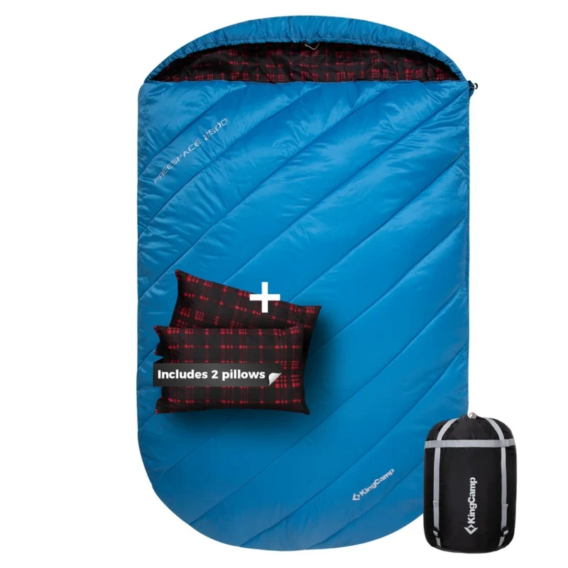 KingCamp FREESPACE 250D Double-Sized Sleeping Bag with 2 Pillows