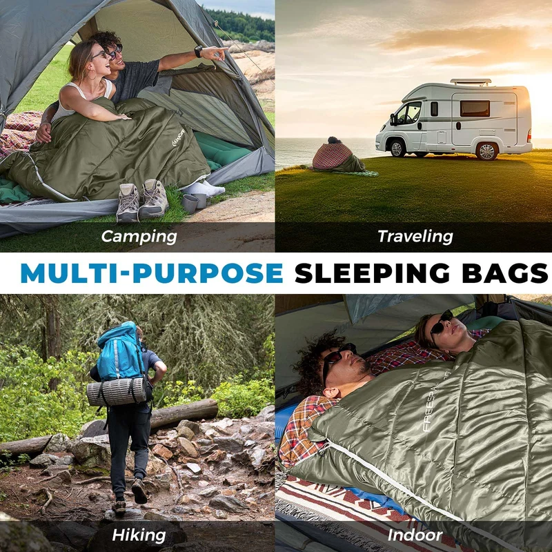 KingCamp FREESPACE 250D Double-Sized Sleeping Bag with 2 Pillows
