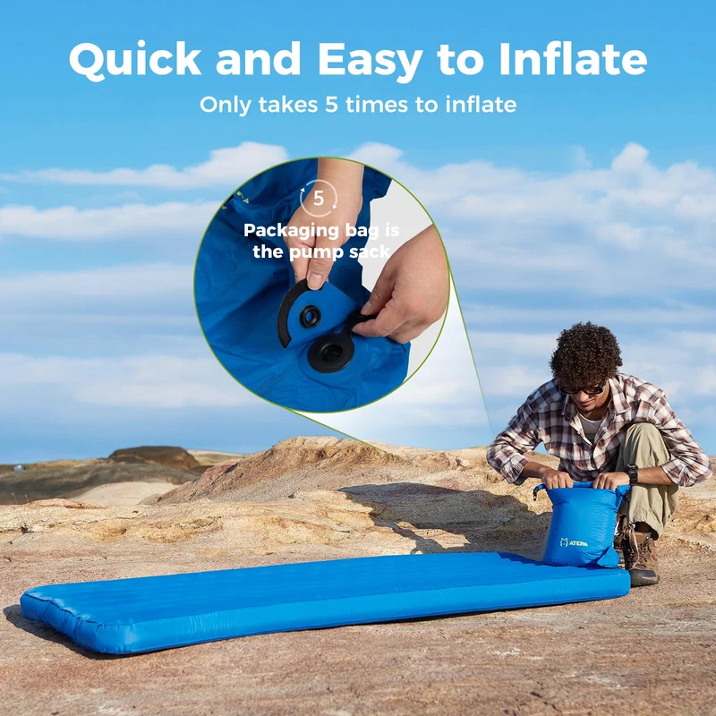 ATEPA All-Season Ultralight Insulated Sleeping Pad R-Value 6.6