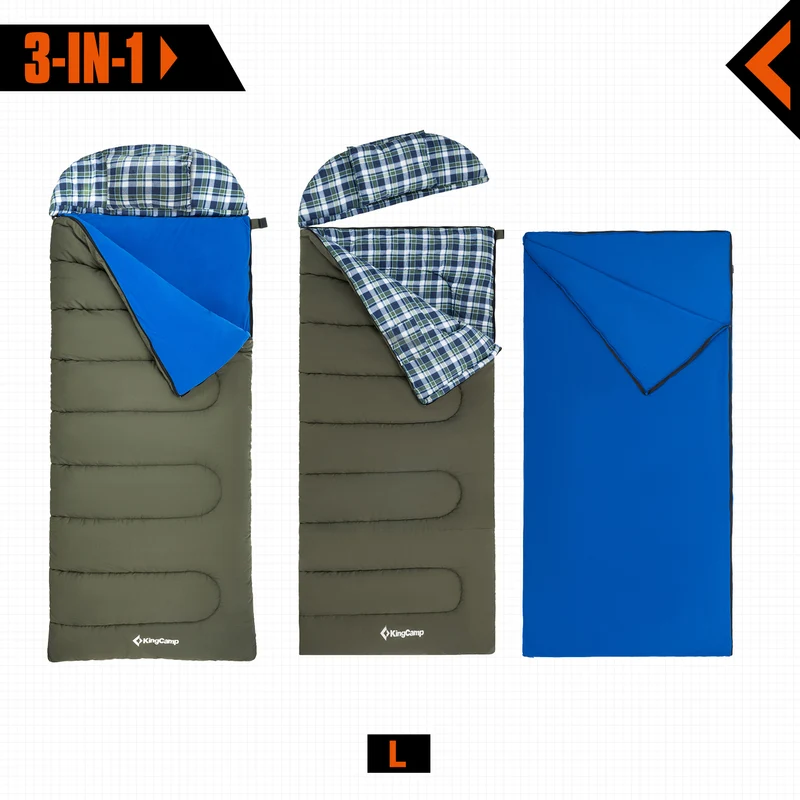KingCamp FOREST 400 Hooded Rectangular Sleeping Bag