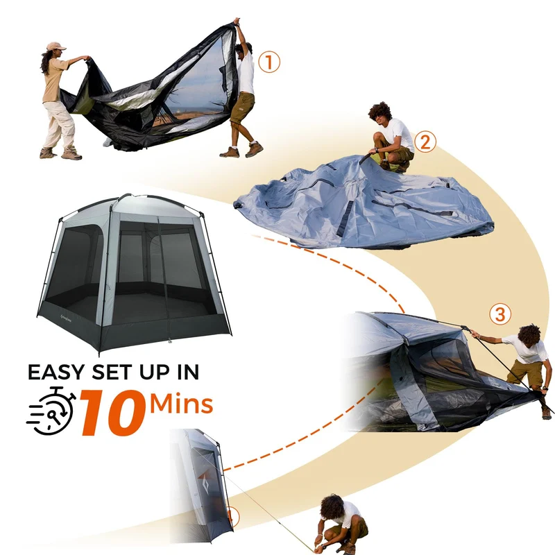 KingCamp CAIRO 6-Sided Screen Gauze Tent For 4-6 Person