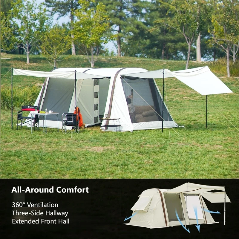 KingCamp NUOVA AIR Inflatable Tunnel Tent 4 Person Camping Tent