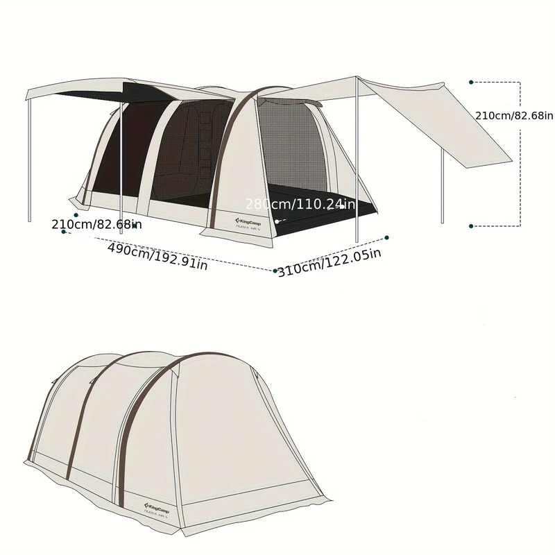 KingCamp NUOVA AIR Inflatable Tunnel Tent 4 Person Camping Tent
