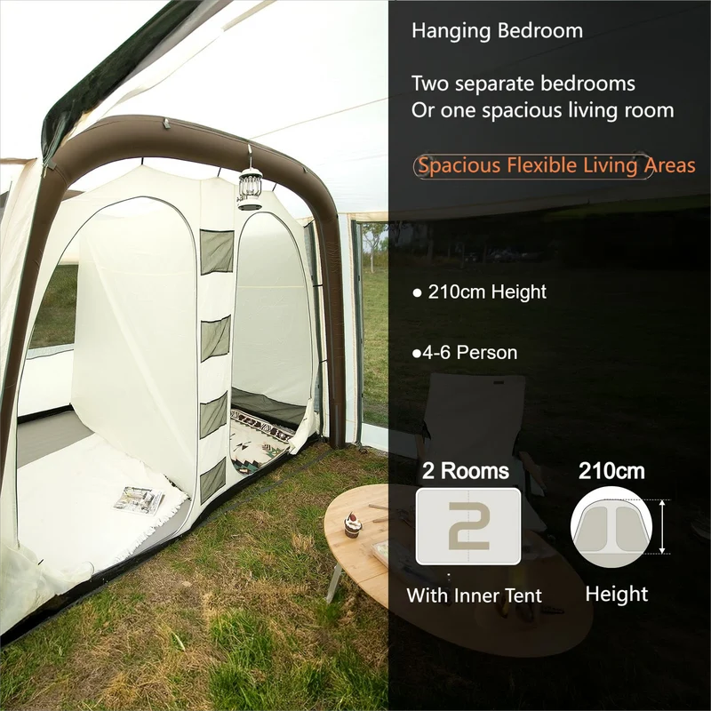KingCamp NUOVA AIR Inflatable Tunnel Tent 4 Person Camping Tent