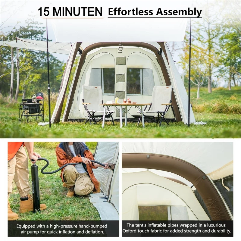 KingCamp NUOVA AIR Inflatable Tunnel Tent 4 Person Camping Tent