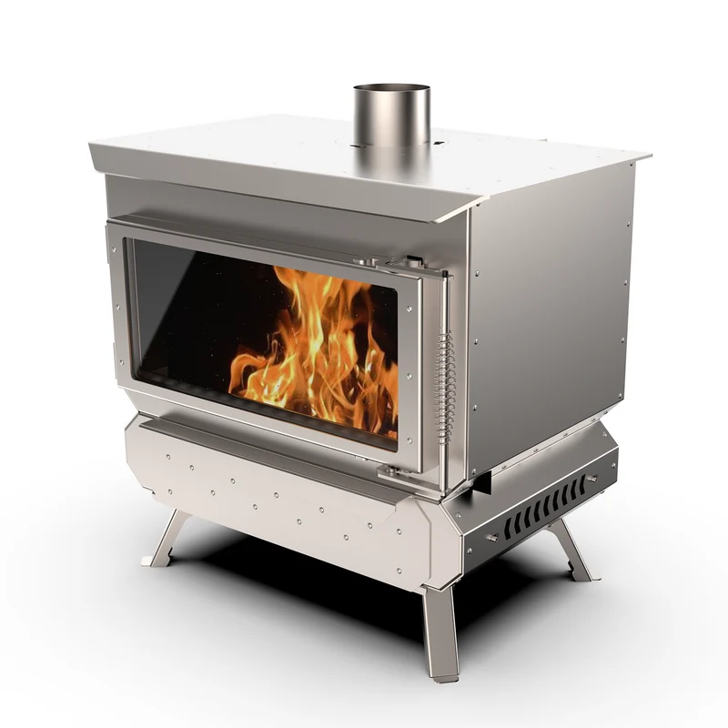 KingCamp Phantom Pro Wood Stove with Secondary Combustion & Power Bank-Powered Active Heat Circulation System