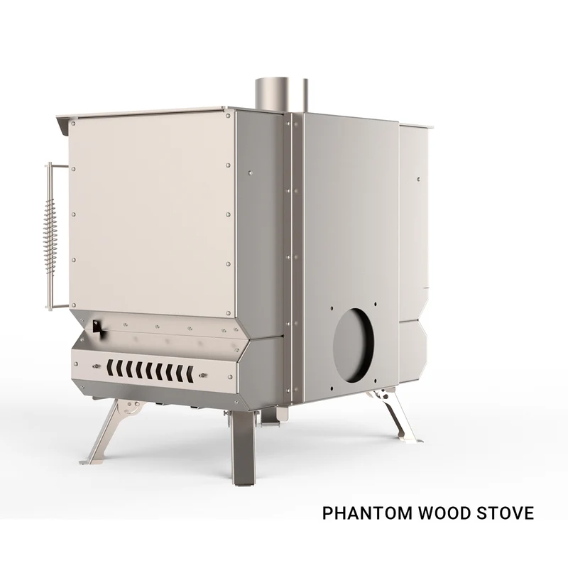 KingCamp Phantom Pro Wood Stove with Secondary Combustion & Power Bank-Powered Active Heat Circulation System