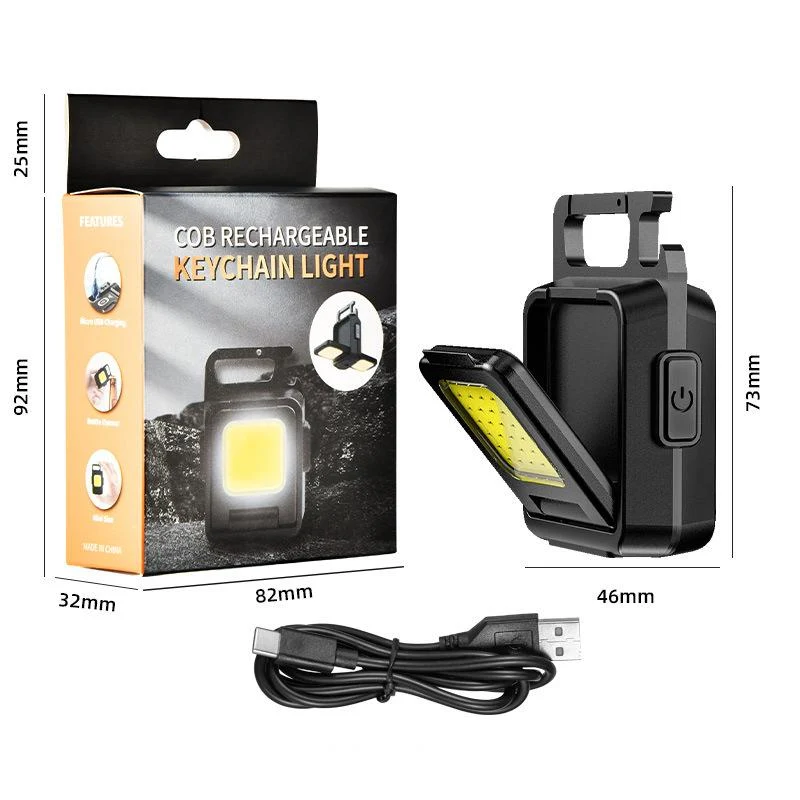 KinWild Keychain Mini LED Flashlight Double COB