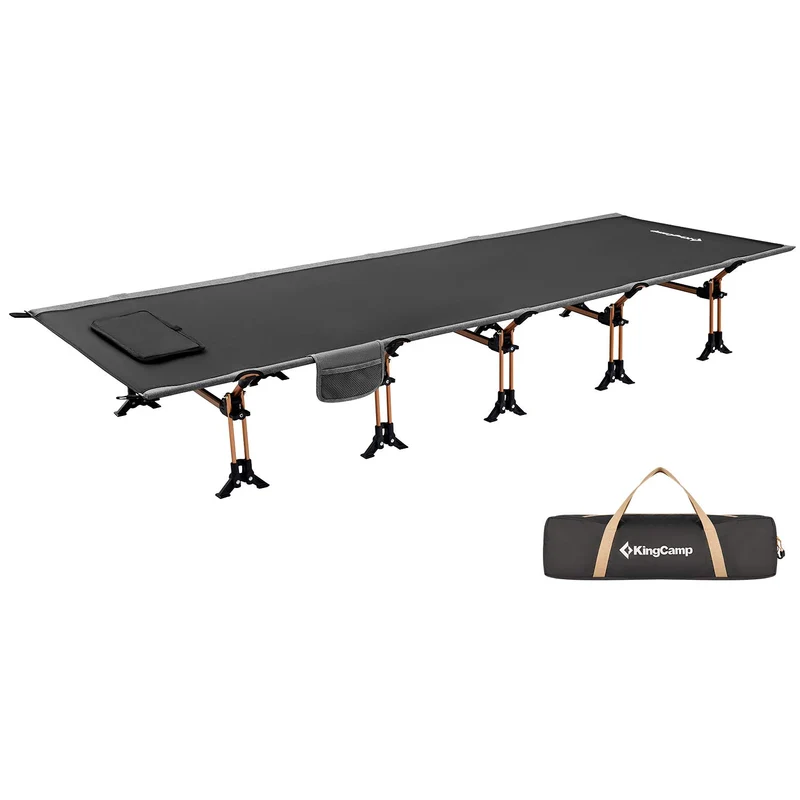KingCamp Oversized Folding Camping Cot | 551lb Capacity Heavy Duty Outdoor Bed with 7075 Aluminum Frame
