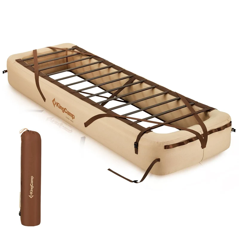 KingCamp OAK P10 Air Mattress Base 9.8" High Camping Cot with TPU Air Chambers & Fiberglass Support, 265lb Capacity