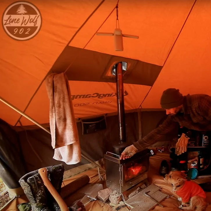 KingCamp KHAN 6-8 Person Camping Hot Tent – 4-Season Glamping Tent with Stove Jack