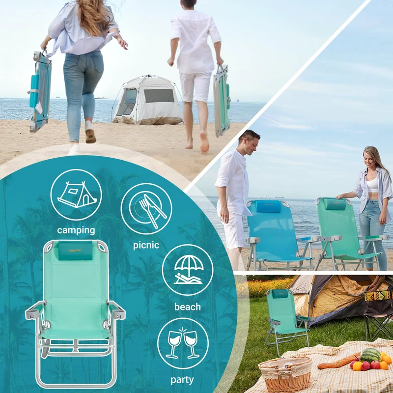 WEJOY Adjustable Beach Chair H Set of 2