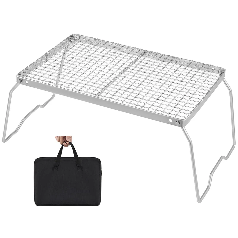 YETO POR-TABLE Campfire Grill Folding Stainless Steel Small Grilled Mesh Table