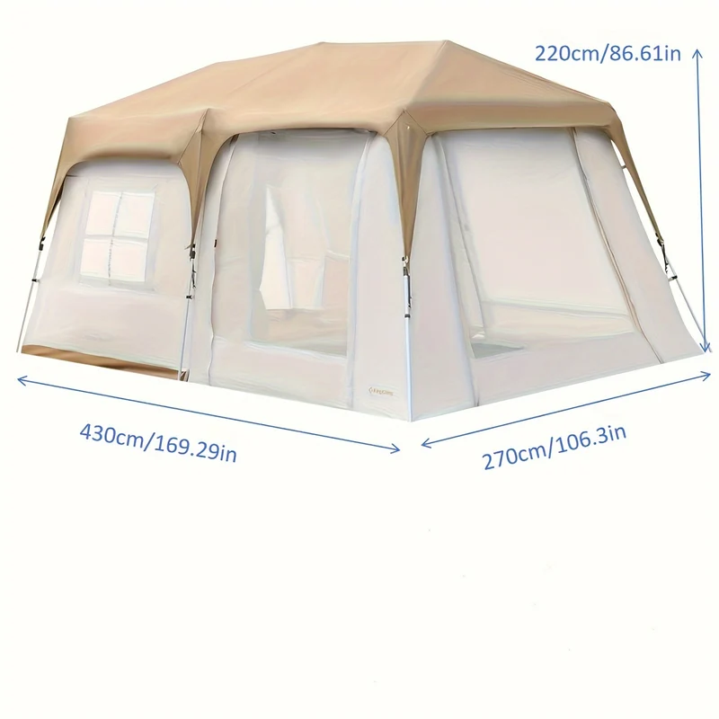 KingCamp MOUNTAIN IN T2 Instant Cabin Tent with Extended Porch