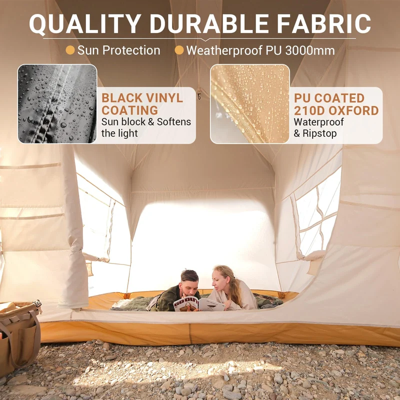 KingCamp MOUNTAIN IN T2 Instant Cabin Tent with Extended Porch